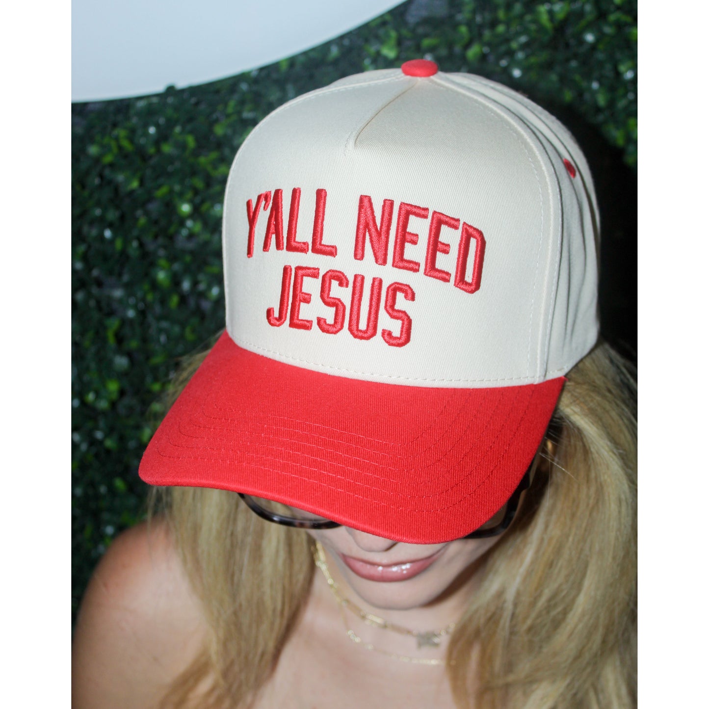 Y’all Need Jesus Fabric Hat