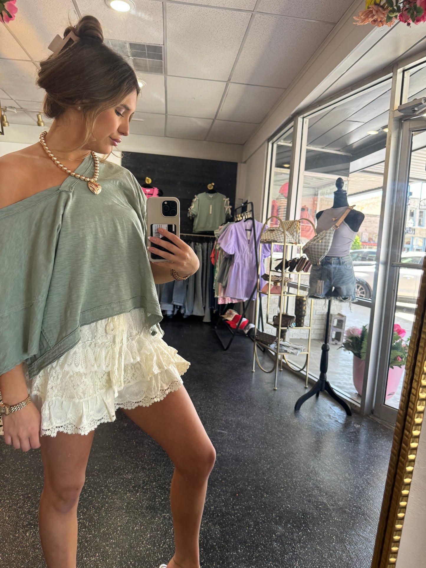 Lace Tiered Shorts