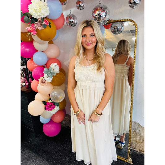 Cream Ruffle Dress