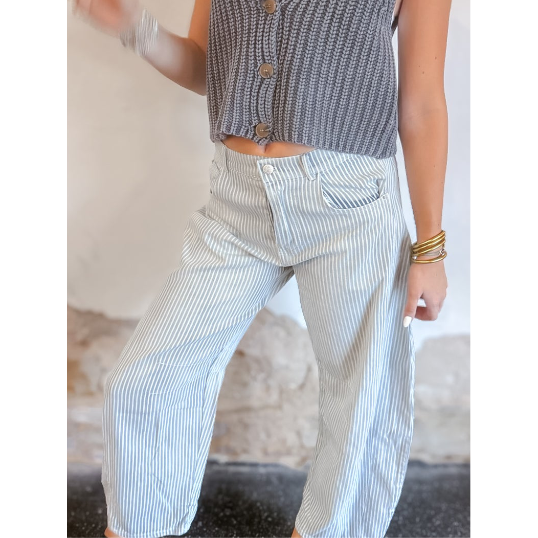 Striped Barrel Jeans