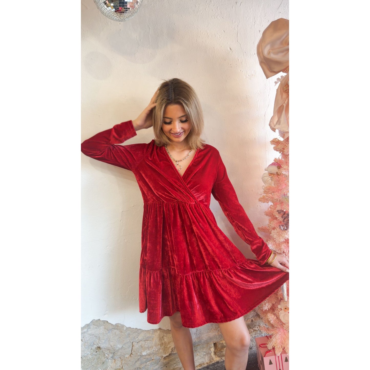 Red Velvet Party Dress