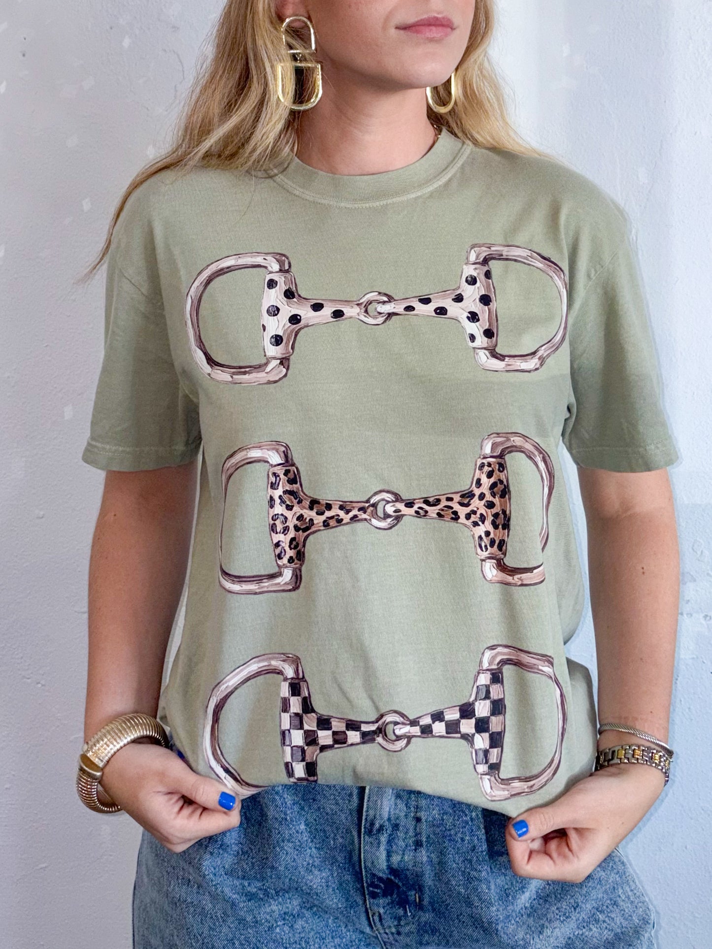 The Horse Bit Tee- Sage Green