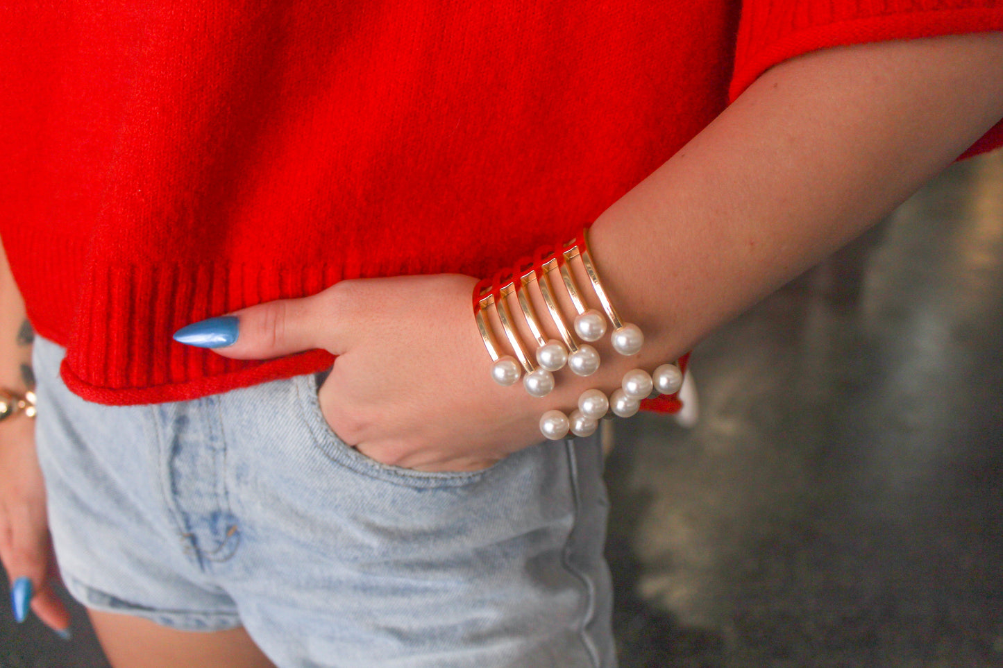 Uptown Pearl Cuff - GOLD