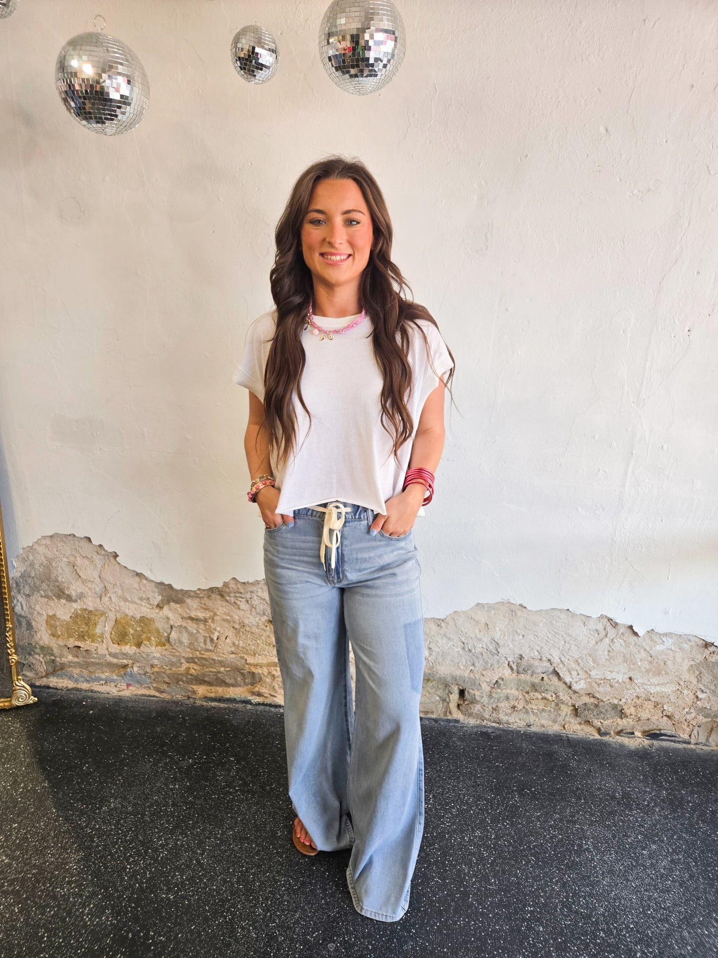 Light Wash Wide-Leg Jeans