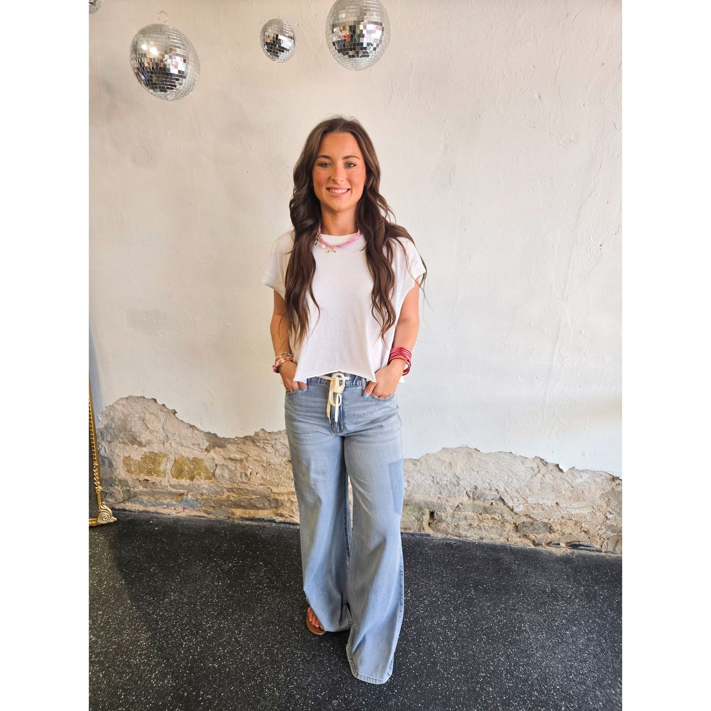 Light Wash Wide-Leg Jeans