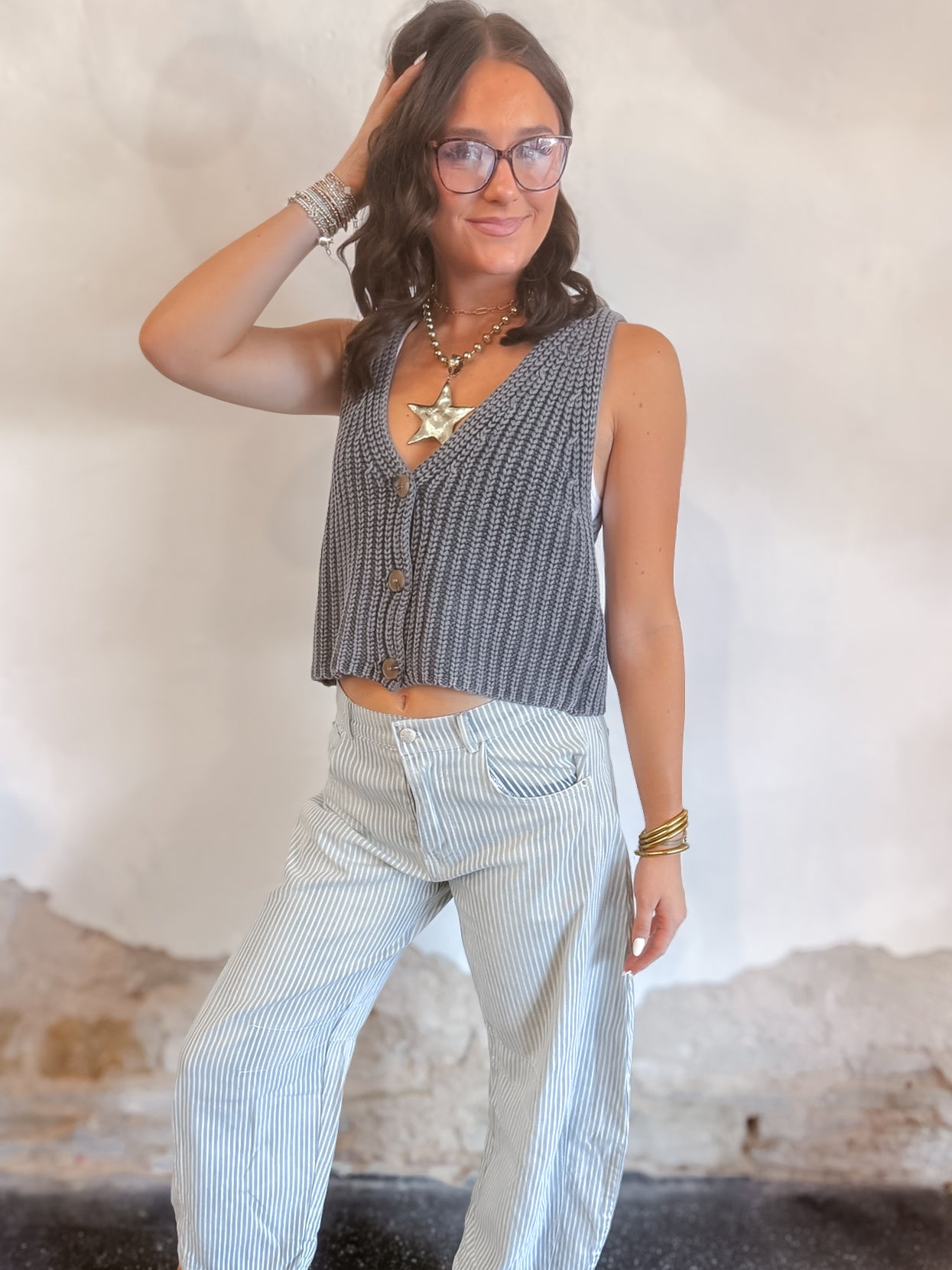 Charcoal Knitted Vest