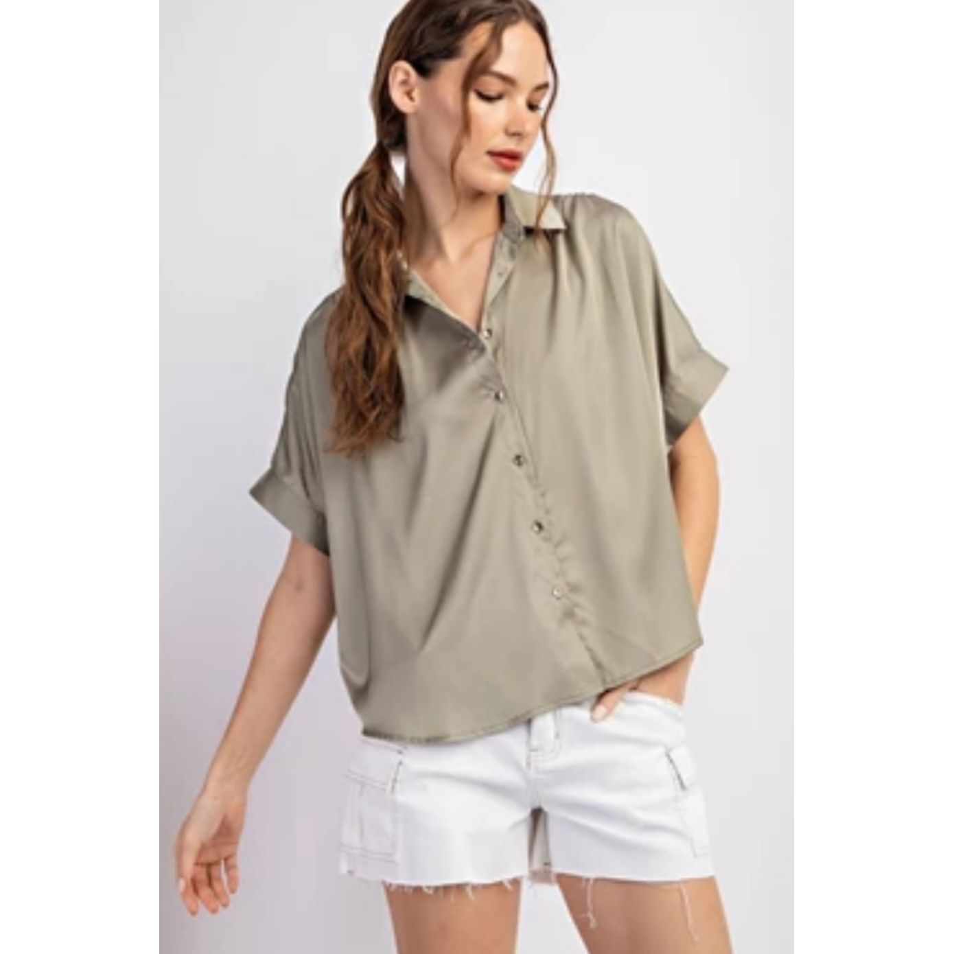 Green Silk Top