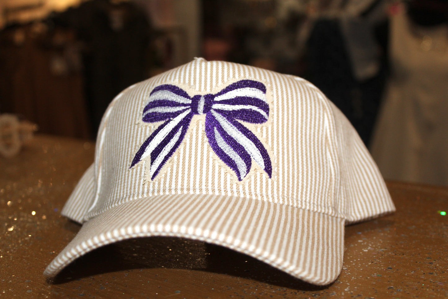 Purple Bow - Fabric Hat