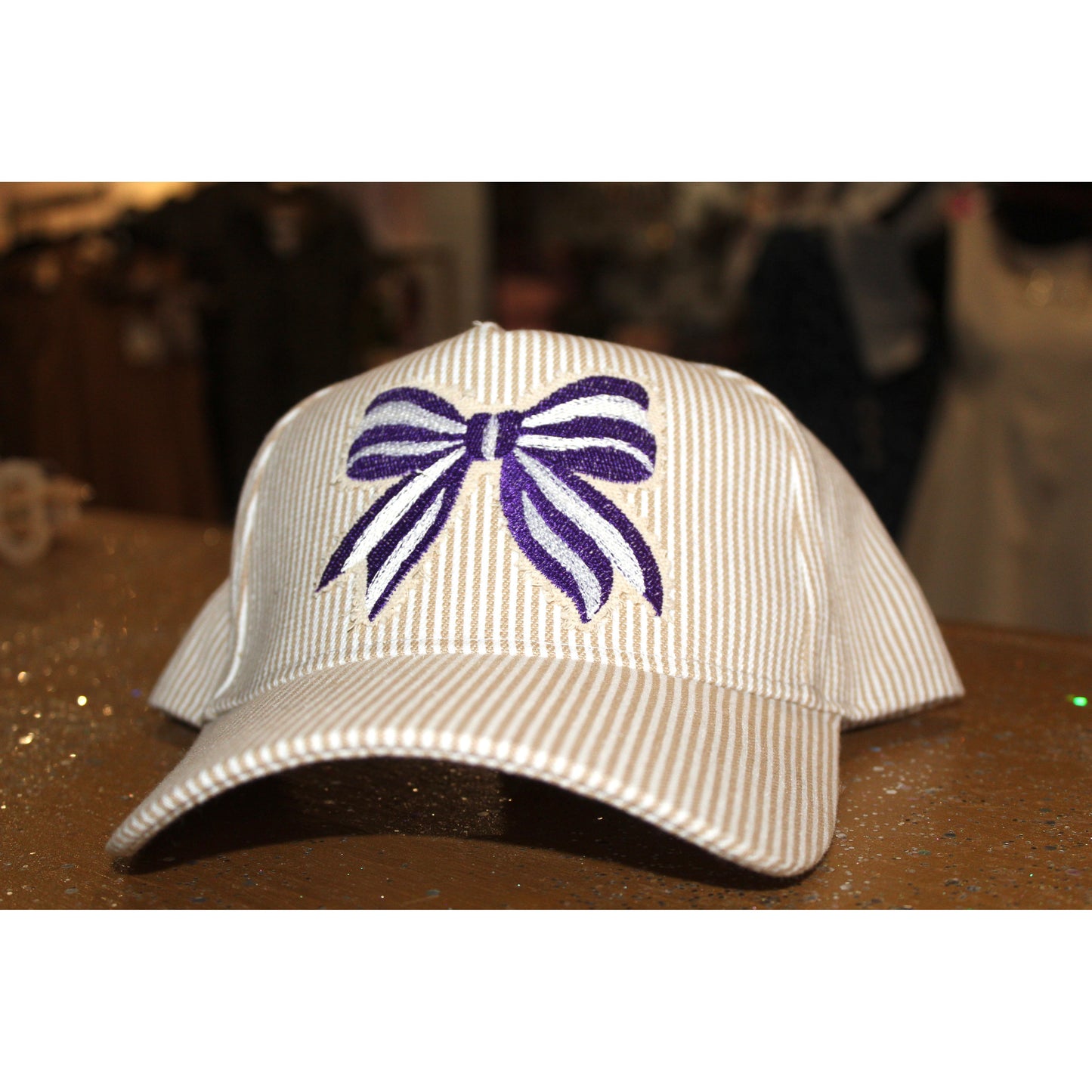 Purple Bow - Fabric Hat