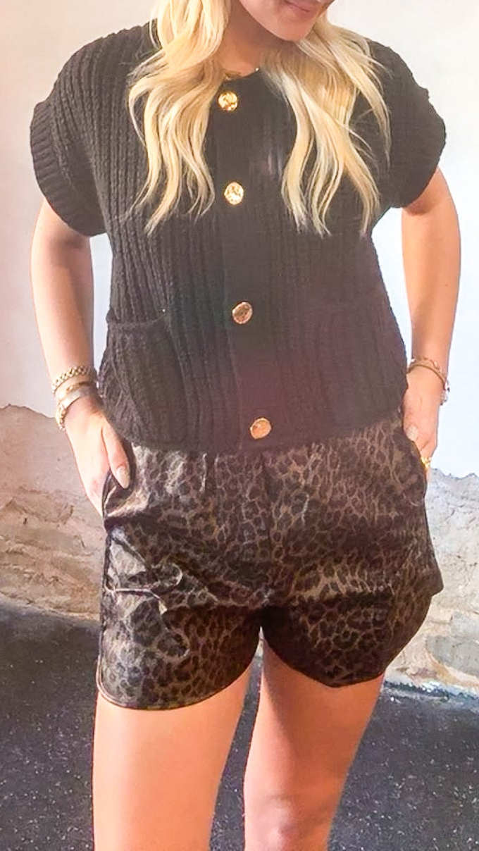 Leopard Luxe Leather Shorts