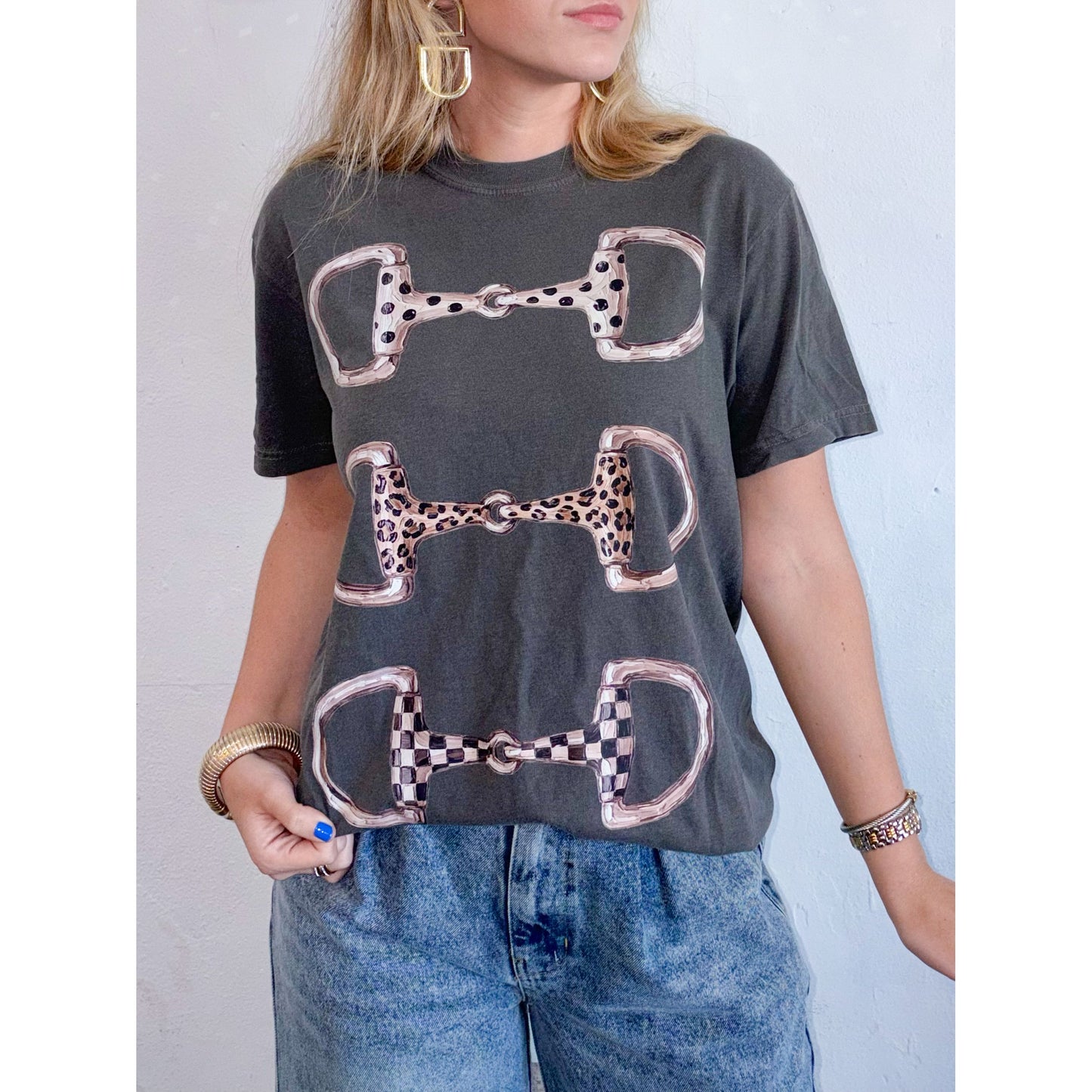 The Horse Bit Tee- Charcoal