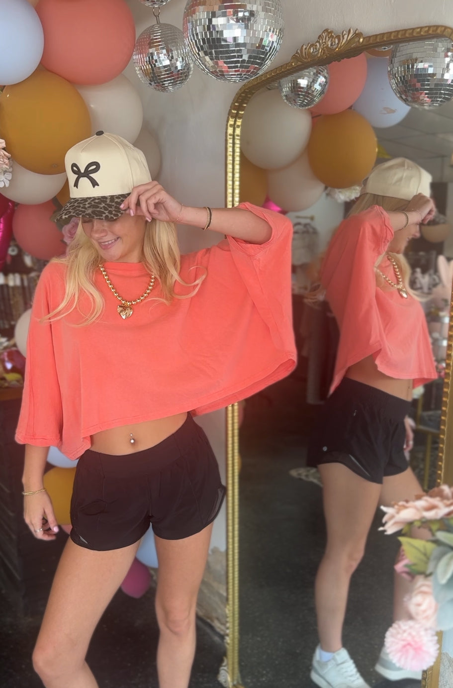 Coral box tee