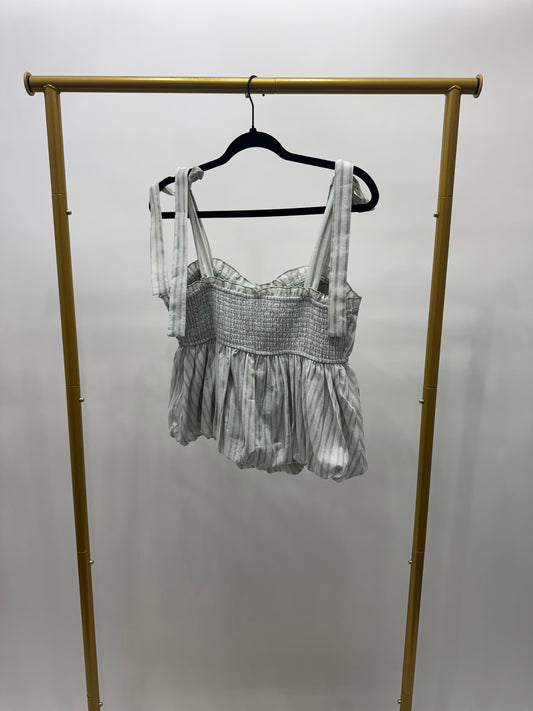 Striped Puff Babydoll Top