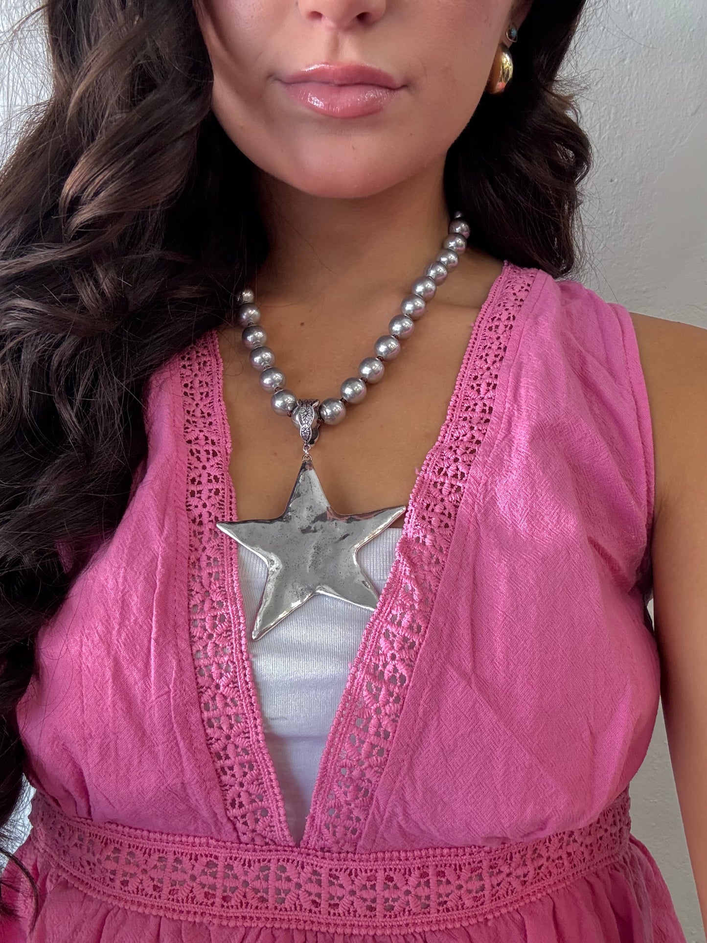 Hammered Chunky Star Necklace
