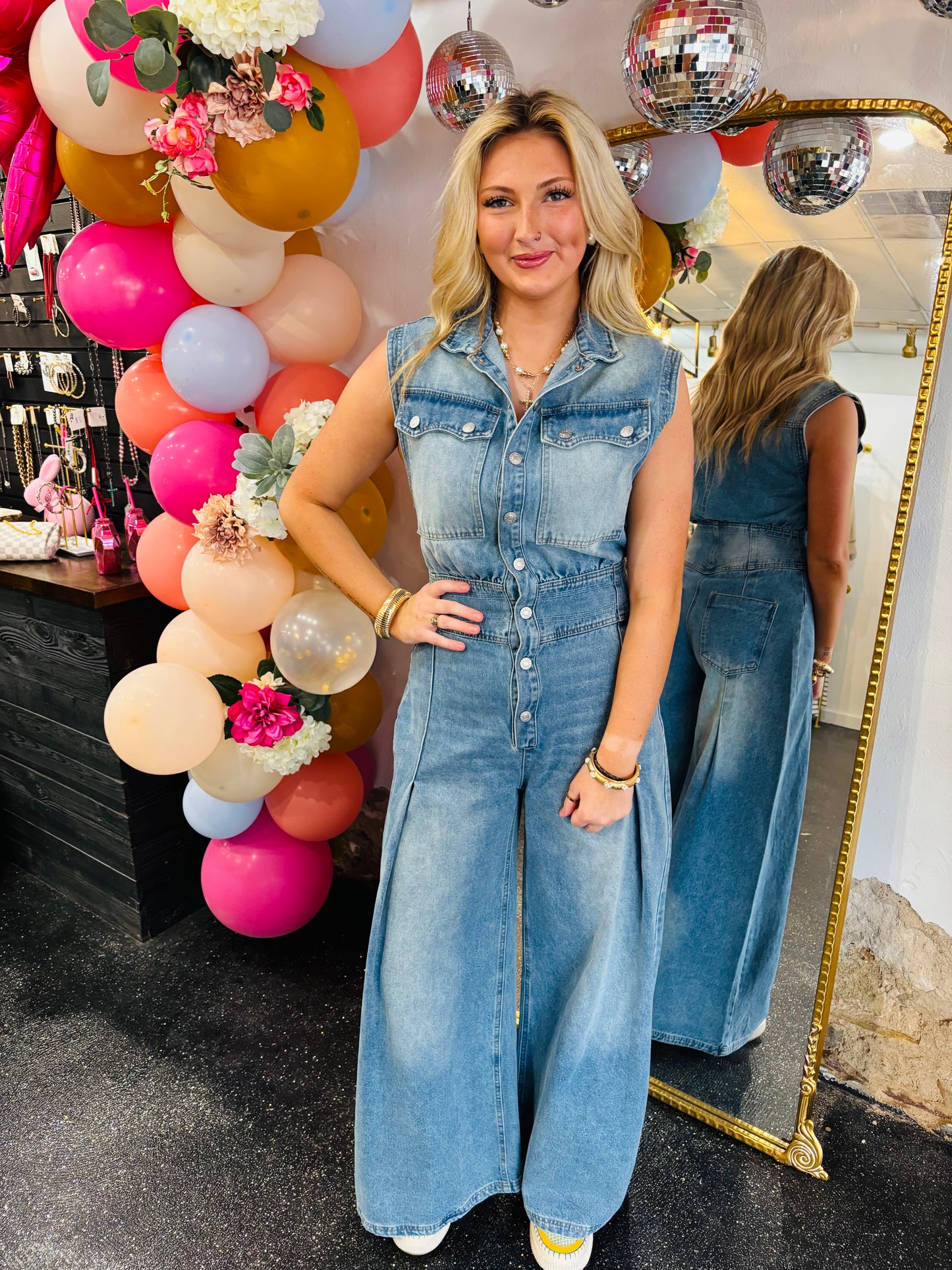 Bucket List Denim Romper