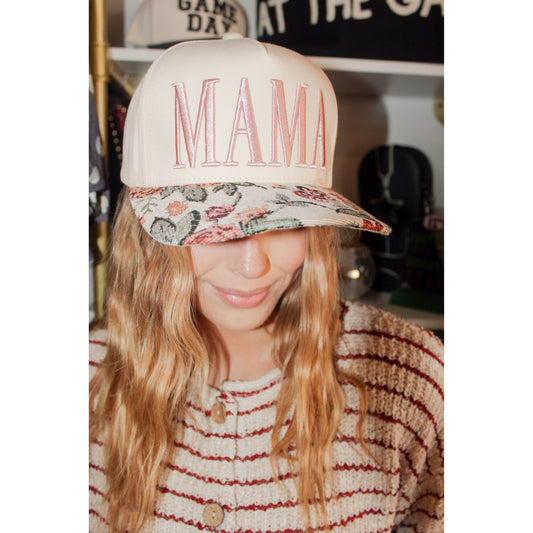 MAMA Floral Fabric Hat