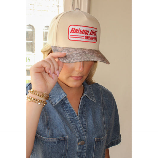 Raising Hell Since Forever Fabric Hat