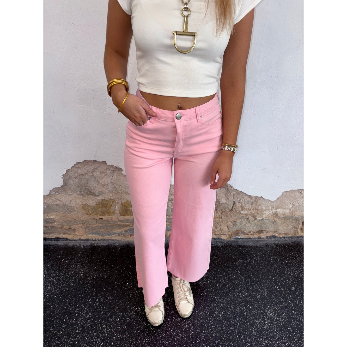 Pink Velvet Wide Legs