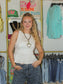 White Peplum Tank