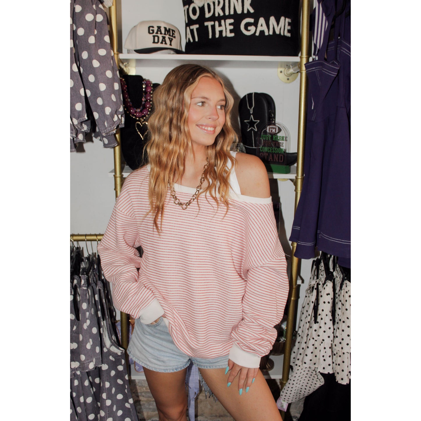 Cherry Stripe Sweatshirt