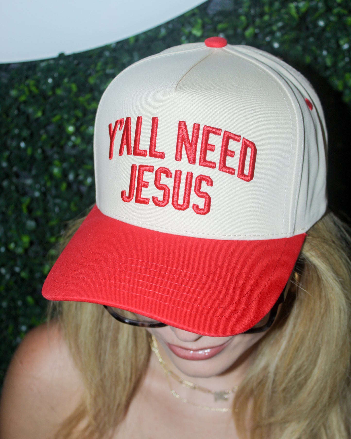 Y’all Need Jesus Fabric Hat