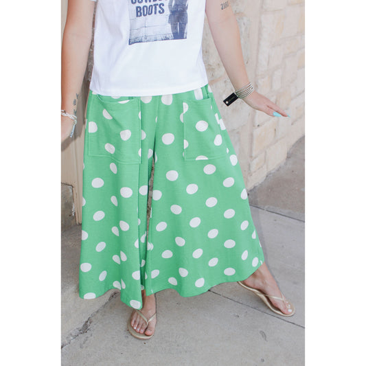 Polka dot pant- Green