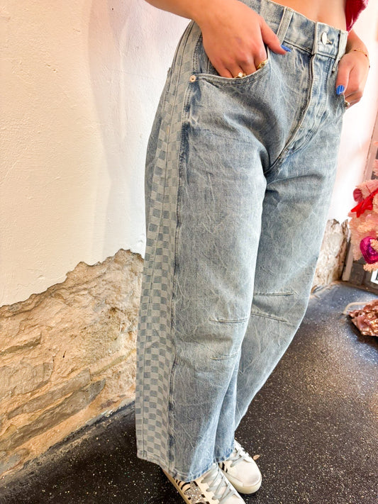 The Checkmate Wide-Leg Jeans