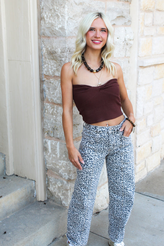 Whiskey Vibes Strapless Top