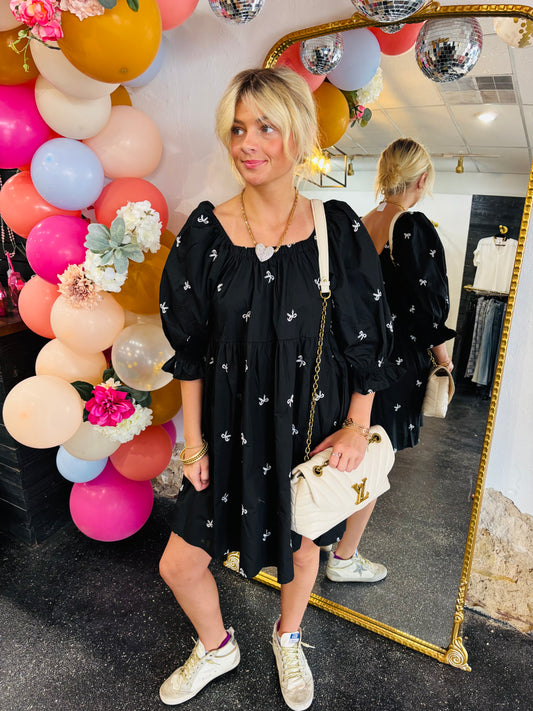 Black and White Bow Dress