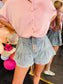 Ruffle Denim Shorts