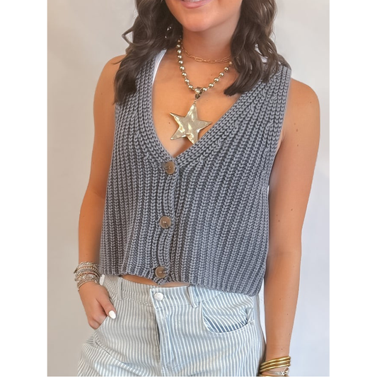 Charcoal Knitted Vest
