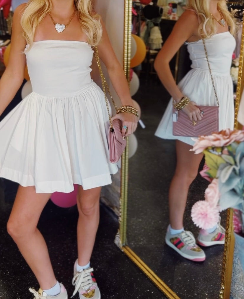 White Strapless Dress