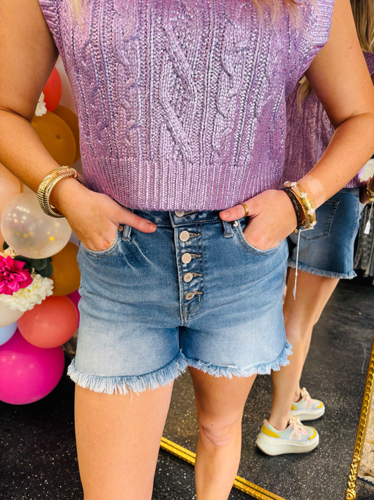 Purple Sparkle Cropped Sweater