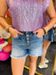 Purple Sparkle Cropped Sweater