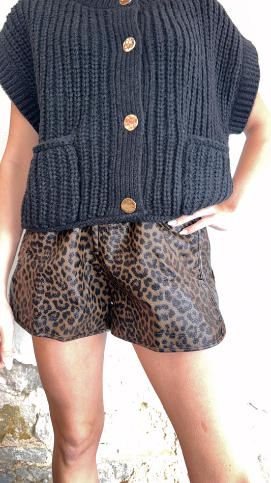 Leopard Luxe Leather Shorts