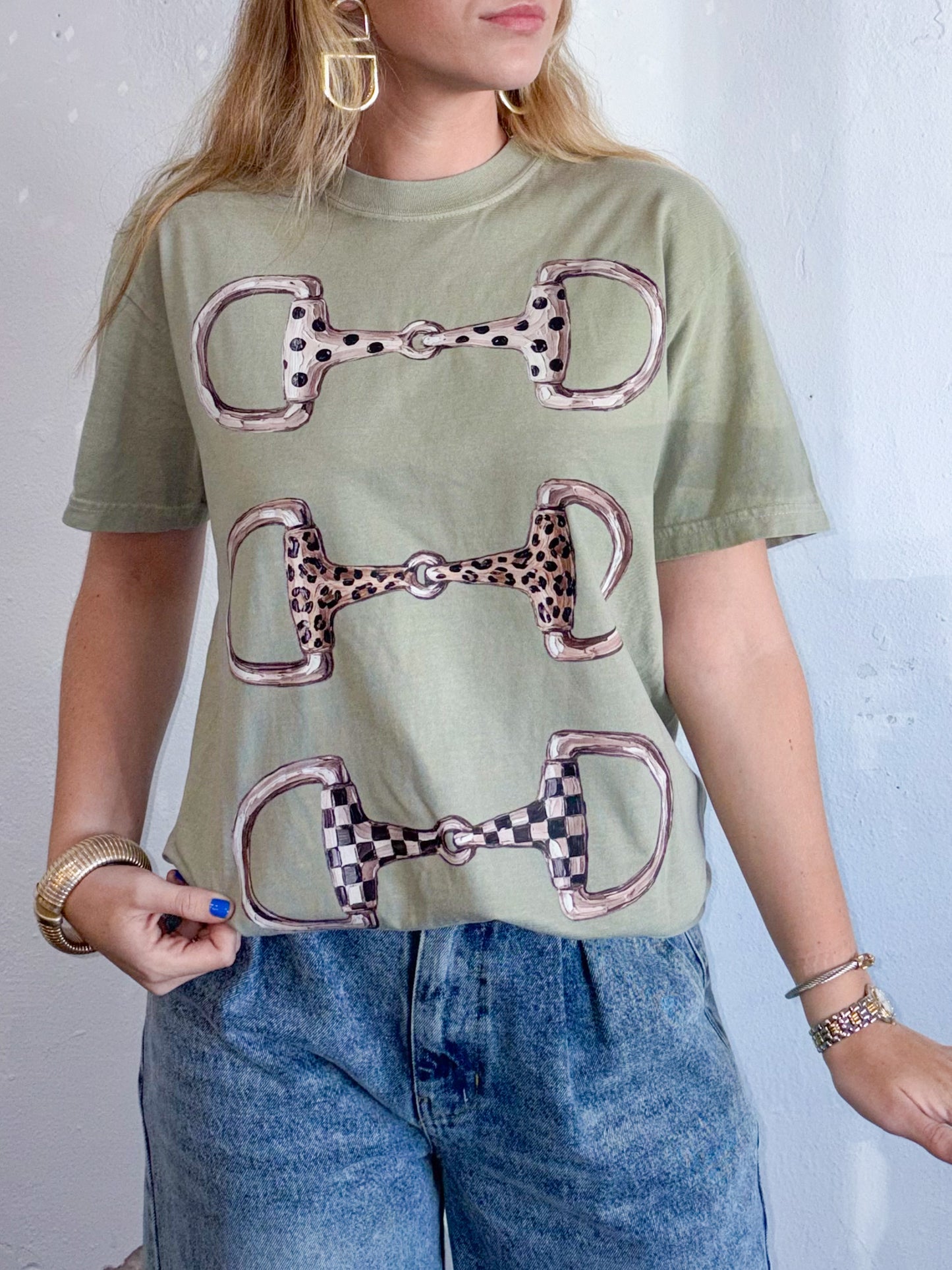 The Horse Bit Tee-  Sage Green