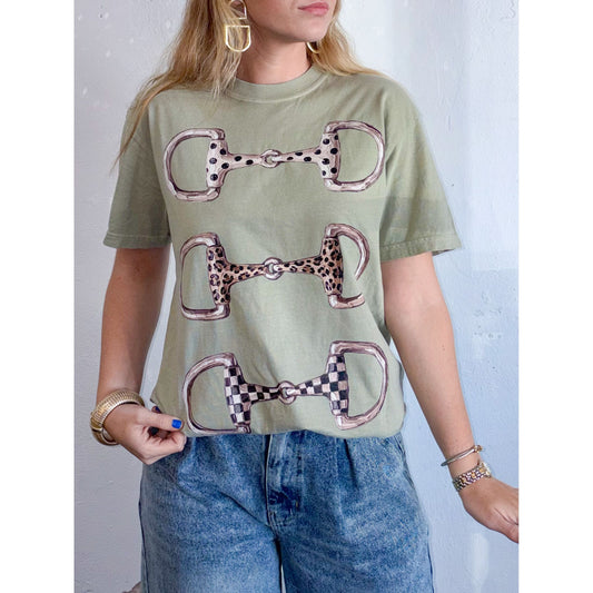 The Horse Bit Tee- Sage Green