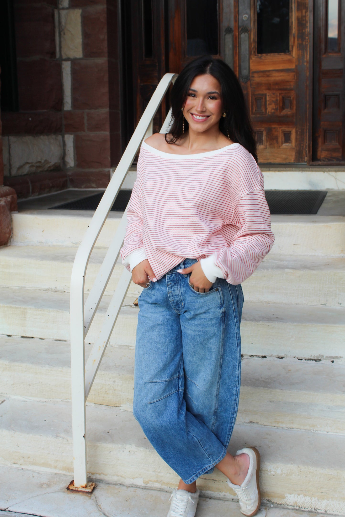 Cherry Stripe Sweatshirt