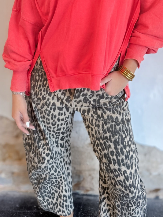 Cheetah Barrel Jeans
