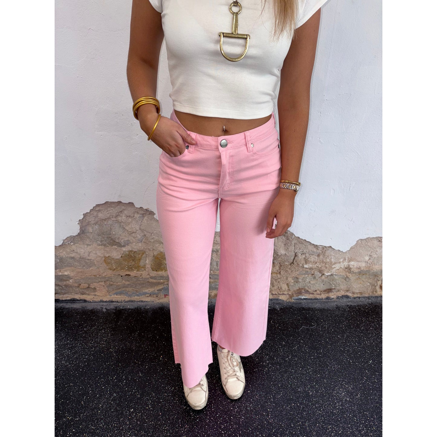 Pink Velvet Wide Legs