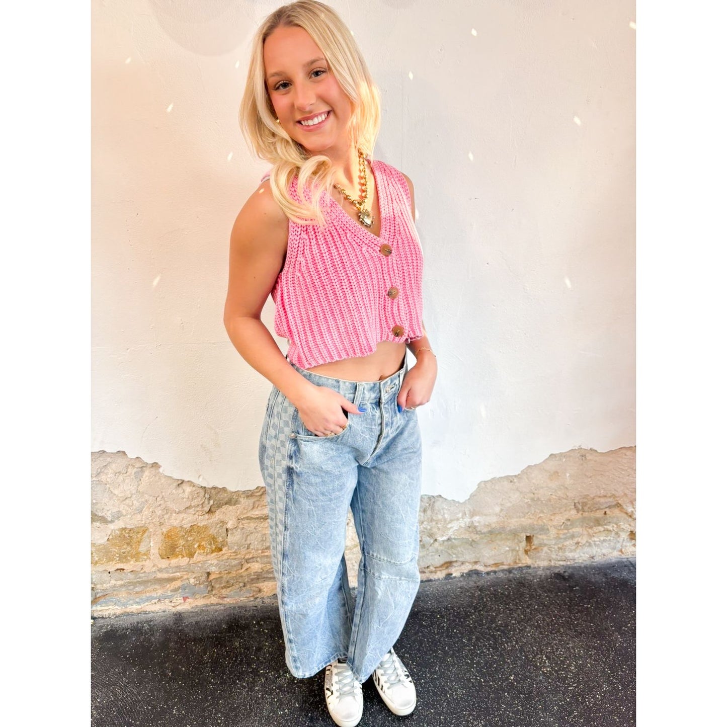 The Checkmate Wide-Leg Jeans