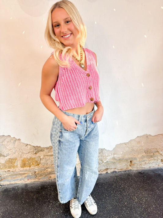 The Checkmate Wide-Leg Jeans