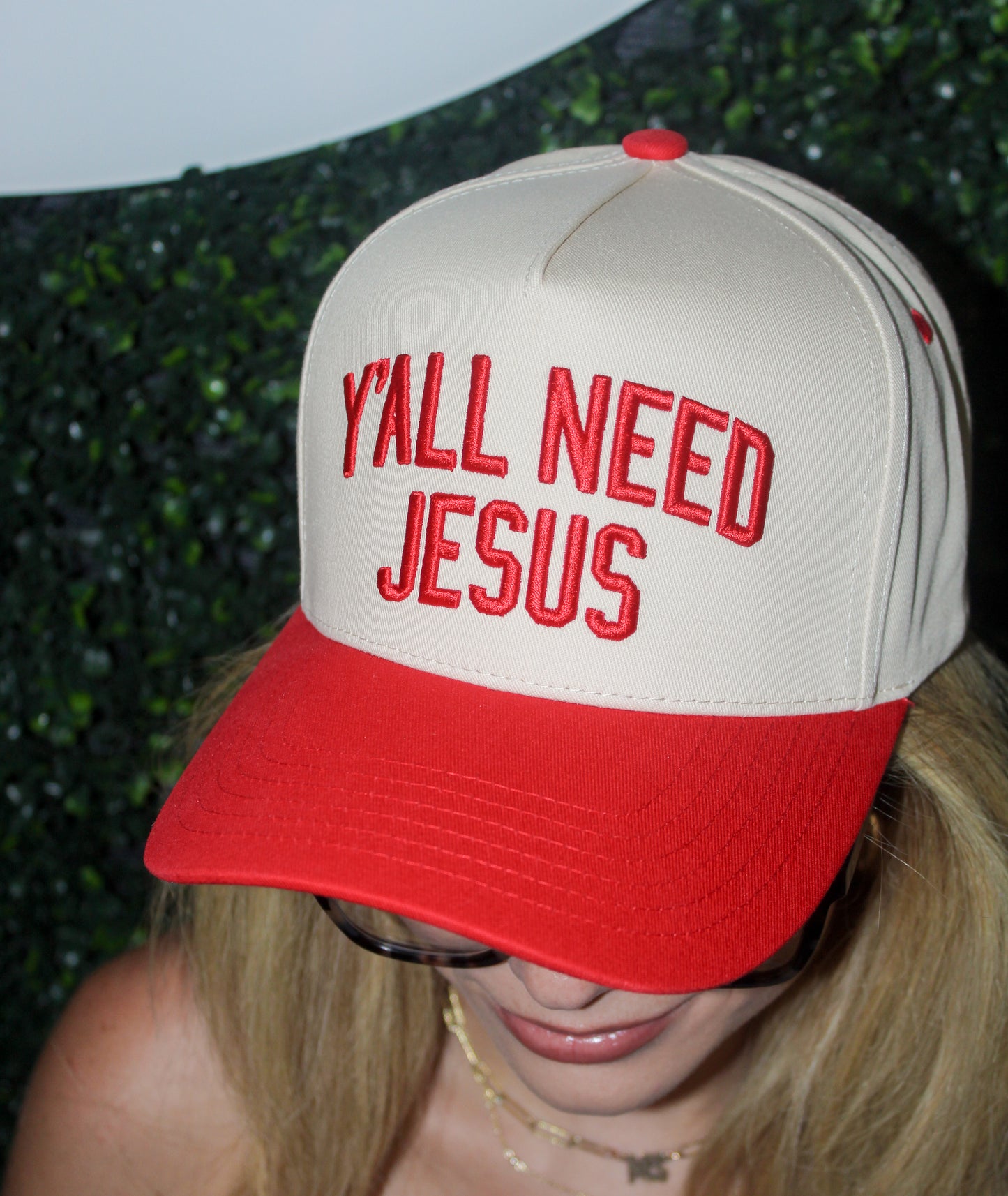Y’all Need Jesus Fabric Hat