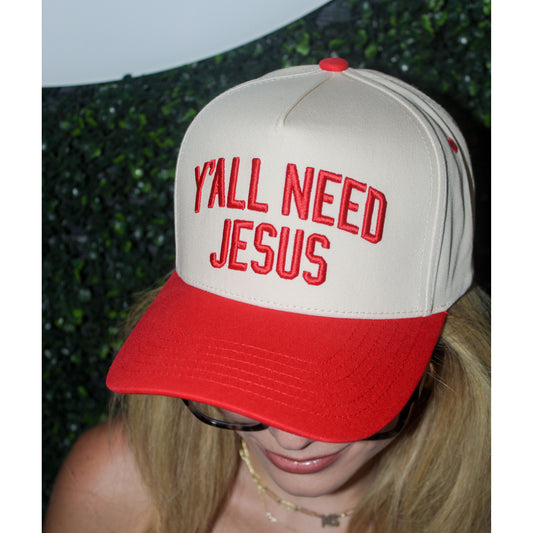Y’all Need Jesus Fabric Hat