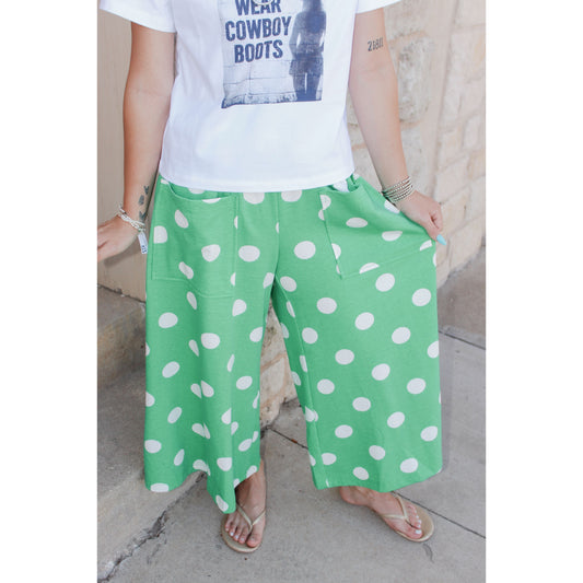 Polka dot pant- Green
