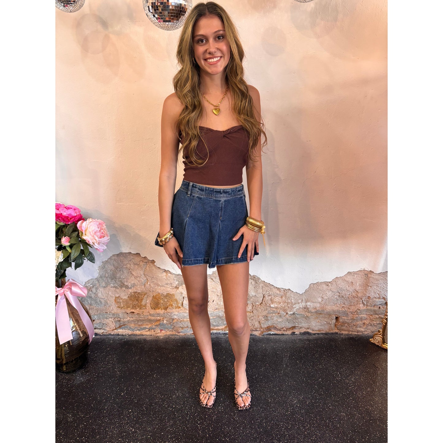 Whiskey Vibes Strapless Top