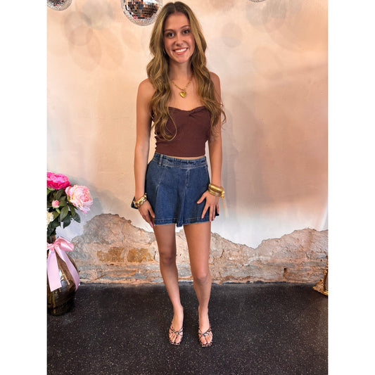 Whiskey Vibes Strapless Top