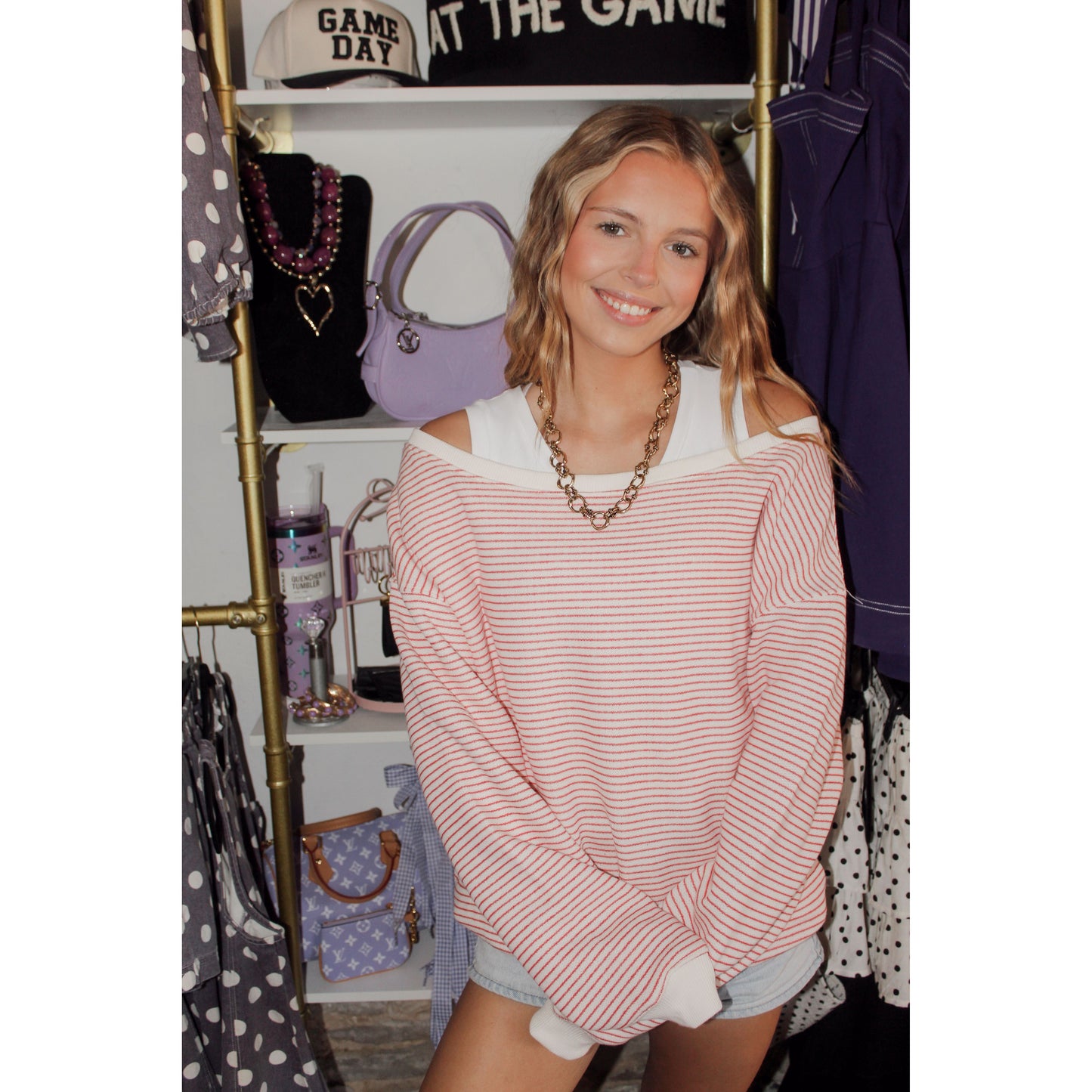 Cherry Stripe Sweatshirt