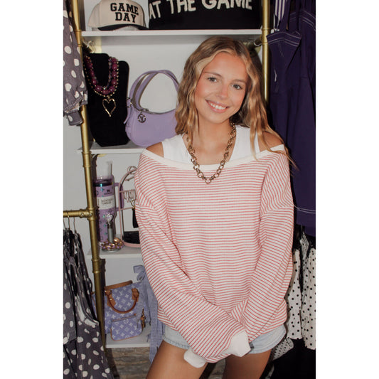 Cherry Stripe Sweatshirt