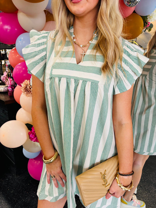 Green Striped Dress